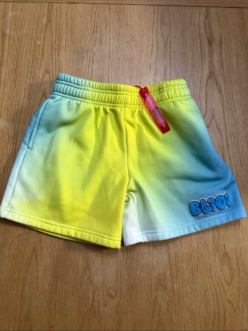 Baseball lifestyle boys M Yellow-to-Blue Gradient Cotton Shorts